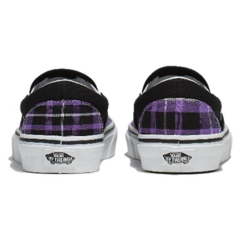 Vans Slip-On Classic unisex low-top skate shoes black purple VN000BVZPCA