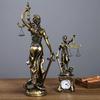 European Style Creative Retro Home Imitation Copper Goddess of Justice Ornament Decoration Living Room Office Desk Ornament 1PCS
