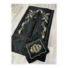 Srma Gold Embroidered Motif Velvet Saddle Bag, Velvet Prayer Rug, Yasin, Prayer Beads Dowry Set Of 4 Bundle Storage Bags