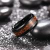 Fashion 8mm Men Stainless Steel Celtic Dragon Rings Inlay Orange Carbon Fiber Rings For Men Women Wedding Band Jewelry
