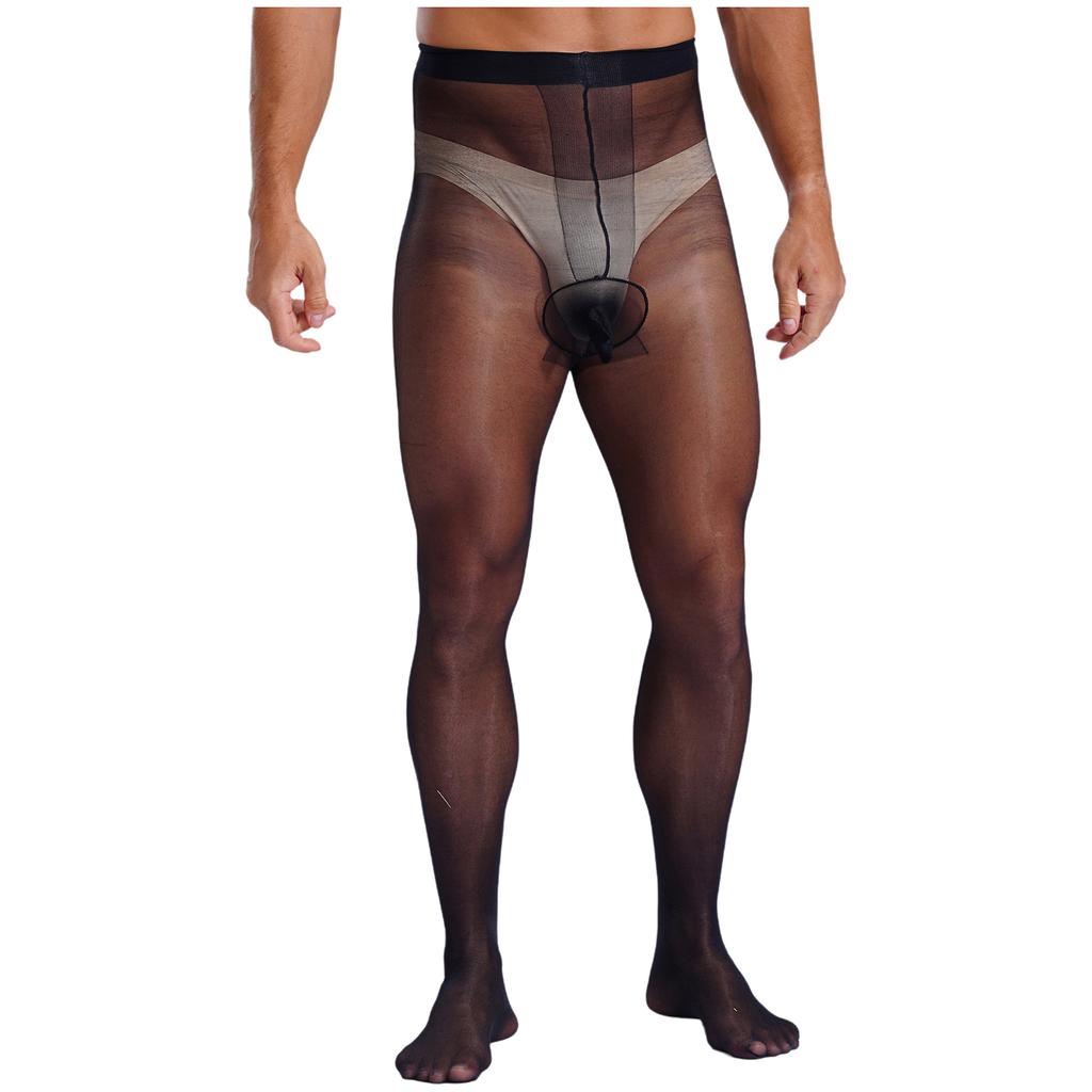 Мужские прозрачные эластичные колготки с эластичной талией, леггинсы для переодевания, глянцевые колготки для выступлений в косплее