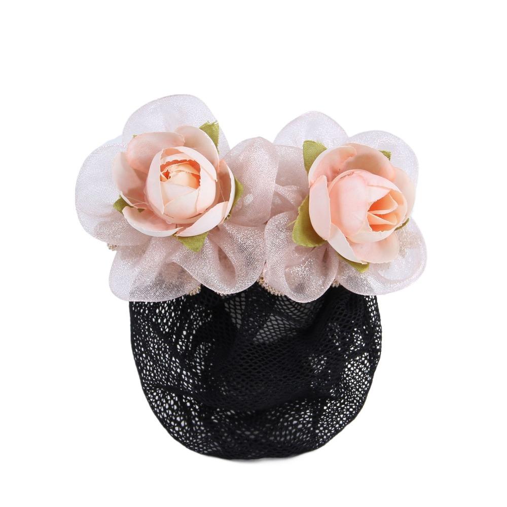 Цветочная заколка для волос Женская пружинная заколка для хвоста Заколка для волос Чехол для волос Сетка Корейский пучок Снуд для девочек