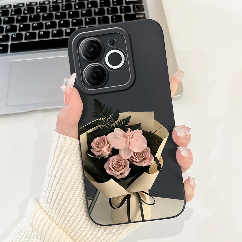 For Itel A80 Beautiful Bow Rose Painting Phone Case For Itel A80 A671L A671LC Shockproof Soft Silicone Cases