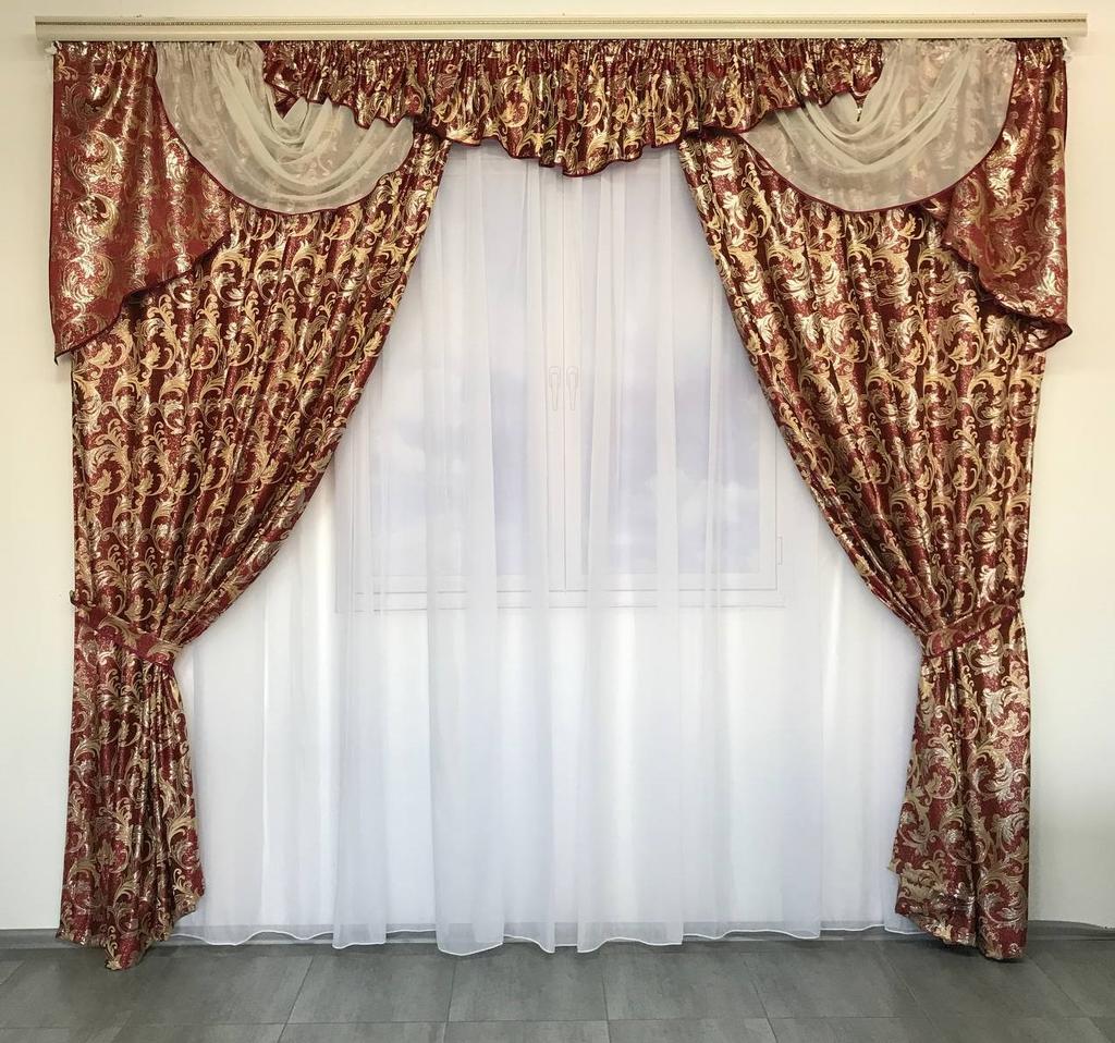 Комплект оконных штор с ламбрекеном (150х270 см), жаккард