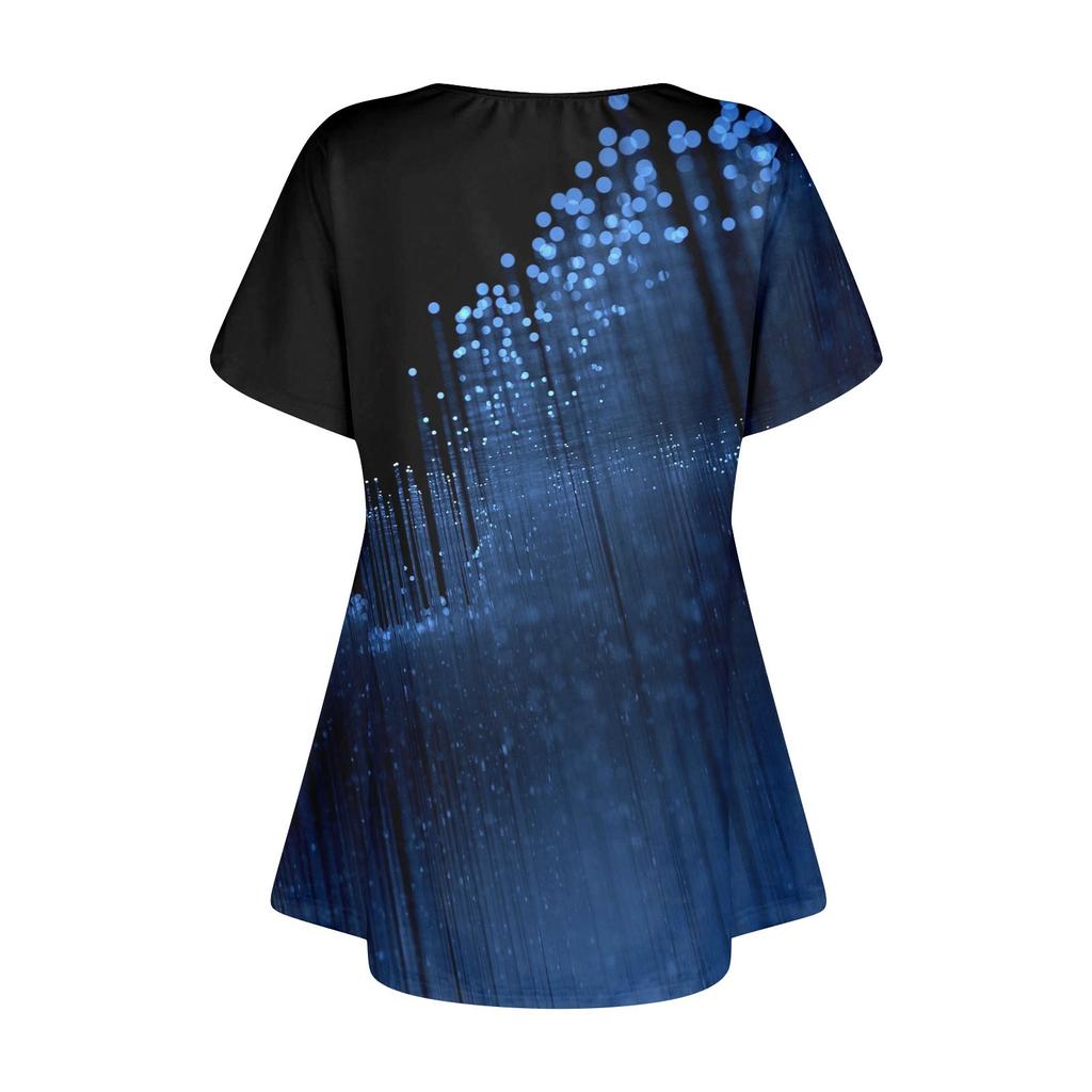 Женская свободная футболка трапециевидной формы с коротким рукавом и круглым вырезом с большим верхом и принтом