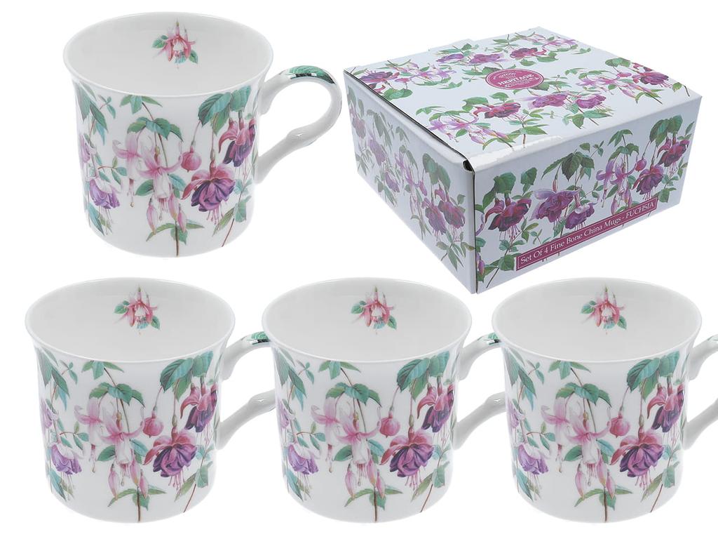 Heritage, set of 4 cups - fuchsia, fuchsia flower