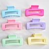 6-piece Women's Multicolor Matte Frosted Plastic Rectangular Grab Clip for All Hair Lengths and Sizes Holiday Gift Hairstyles No