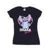 Женская/дамская футболка Lilo And Stitch Ohana Forever Heart Cotton