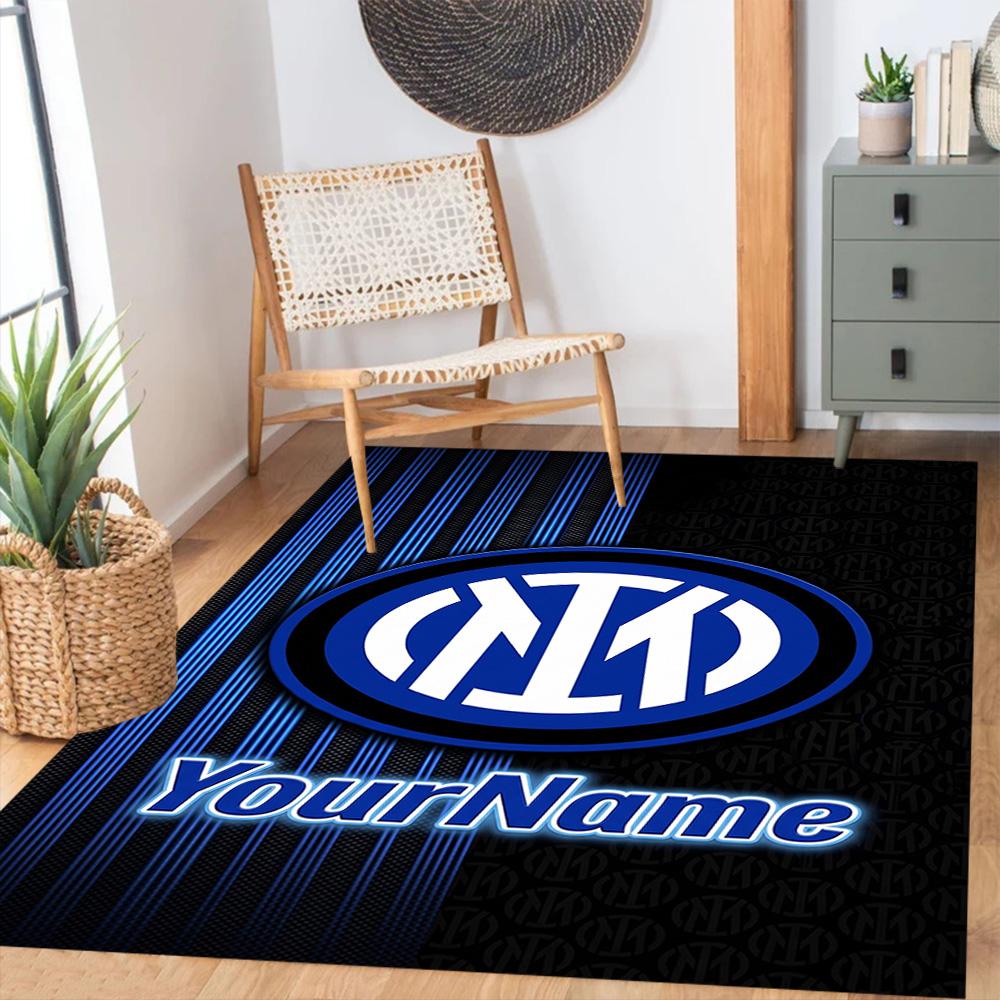 Inter Milan Personalized Text Carpet Design for Hallway Foyer Living Rooms Bedrooms Anti-slip Rug Office home decor