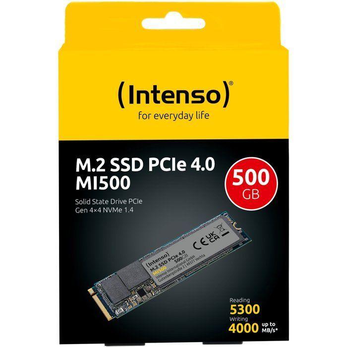 INTENSO - MI500 - SSD Interne - 500 Go - NVMe M.2 PCIe Gen 4x4 - Vitesse de lecture jusqu'à 5 300 Mo/s