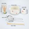 4/5pcs Cherry Blossom White Matcha Bowl with Matcha Whisk Set, Japanese Tea Set Includes Matcha Bowl with Spout
