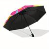 1pc Flower Pattern Automatic Opening/Closing Folding Umbrella with 48 Ribs, Plastic Handle, Windproof Portable Sunshade Umbrella y250726088