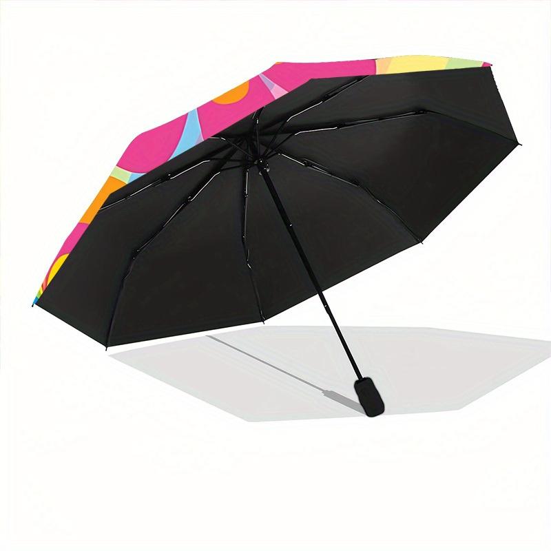 1pc Flower Pattern Automatic Opening/Closing Folding Umbrella with 48 Ribs, Plastic Handle, Windproof Portable Sunshade Umbrella y250726088