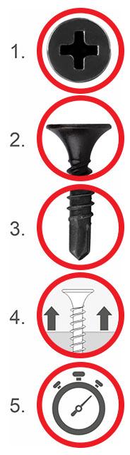 Self-drilling plasterboard screws for metal KSSG-35035 (1000)