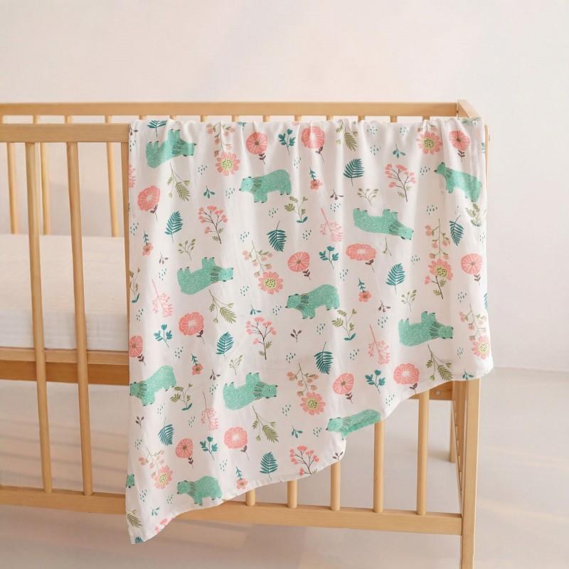 Bamboo Cotton Muslin Swaddle Blanket Newborns - Soft Breathable Wrap Towel Baby Bath Crib Stroller Use