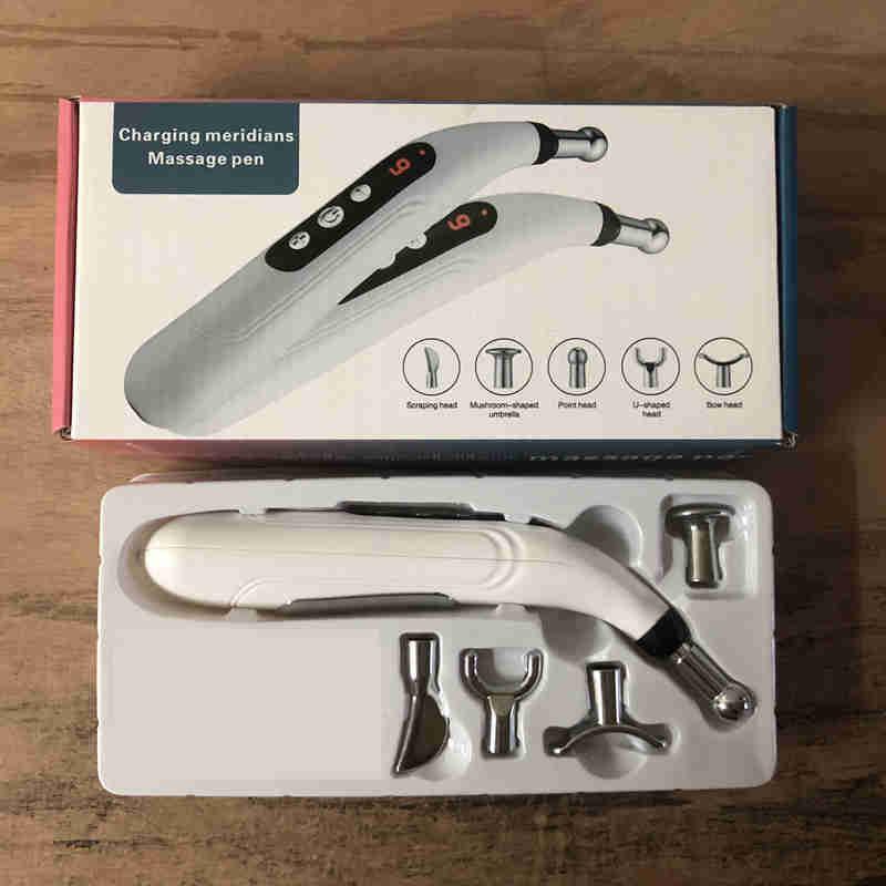 Электронная массажная ручка 5-в-1, ручка для акупунктуры, обезболивающая терапия, батарея/зарядка, мощная энергетическая ручка, инструменты для облегчения боли