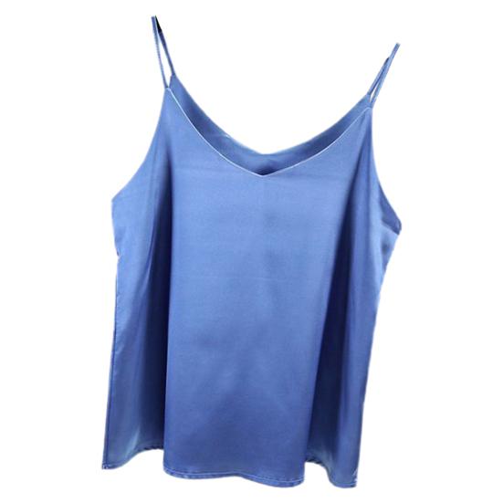 Майка с V-образным вырезом, однотонная, очень мягкая, без рукавов, свободного кроя, полиэстер