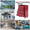 Tool Trolley On Wheels Workshop Cabinet Steel 5 Lockable Drawers 2 Keys 61.5 X 33 X 82.5 Cm Red