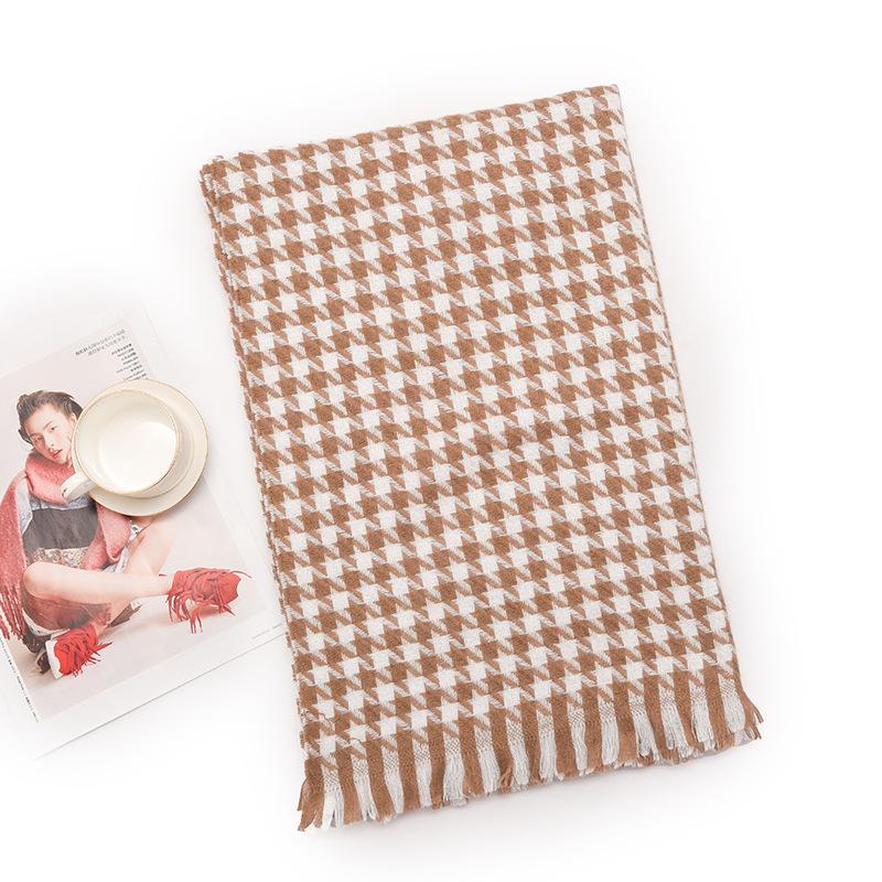 Qiandongge Scarf Women's Warm Scarf Neck Cashmere Scarf Plaid Thick Scarf Winter Explosion