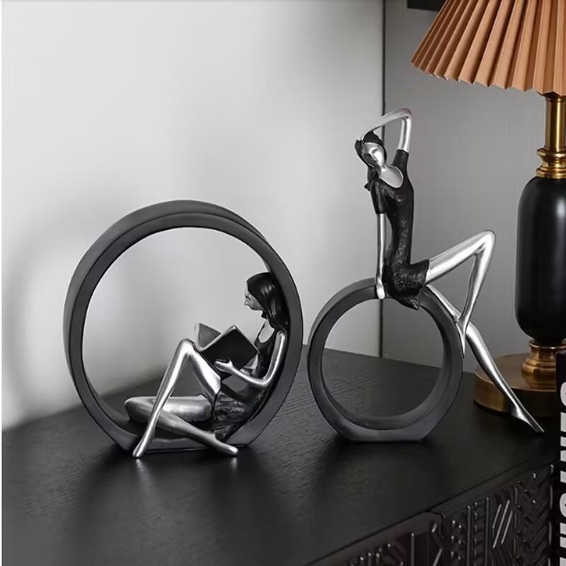 Европейская Книга для Чтения Девушка Йога Смола Фигурки Предметы Декора Домашняя Комната Письменный Стол Статуэтка Аксессуары Журнальный Столик Скульптура Поделки