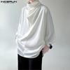 Oversized Men 3/4 Sleeve Swing Collar Streetwear Tops