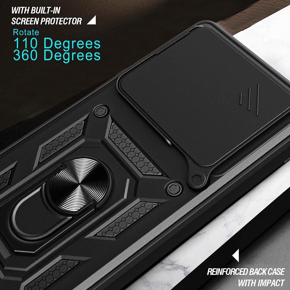 For Xiaomi 14T Pro 13T Redmi 14C 13C Note 14 Pro Plus 5G 13 POCO F6 X6 Pro C65 M6 Case Slide Camera Protect Stand Cover Funda