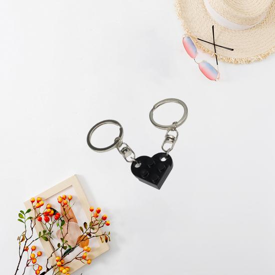 1 Pair Detachable Heart Pendant Keychain Matching Brick Key Ring Couple Lover Key Chain Valentine Day Gift