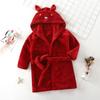 Children's Solid Color Rabbit Ears Thickened Cute Home Wear Four Seasons Comfortable Bathrobe