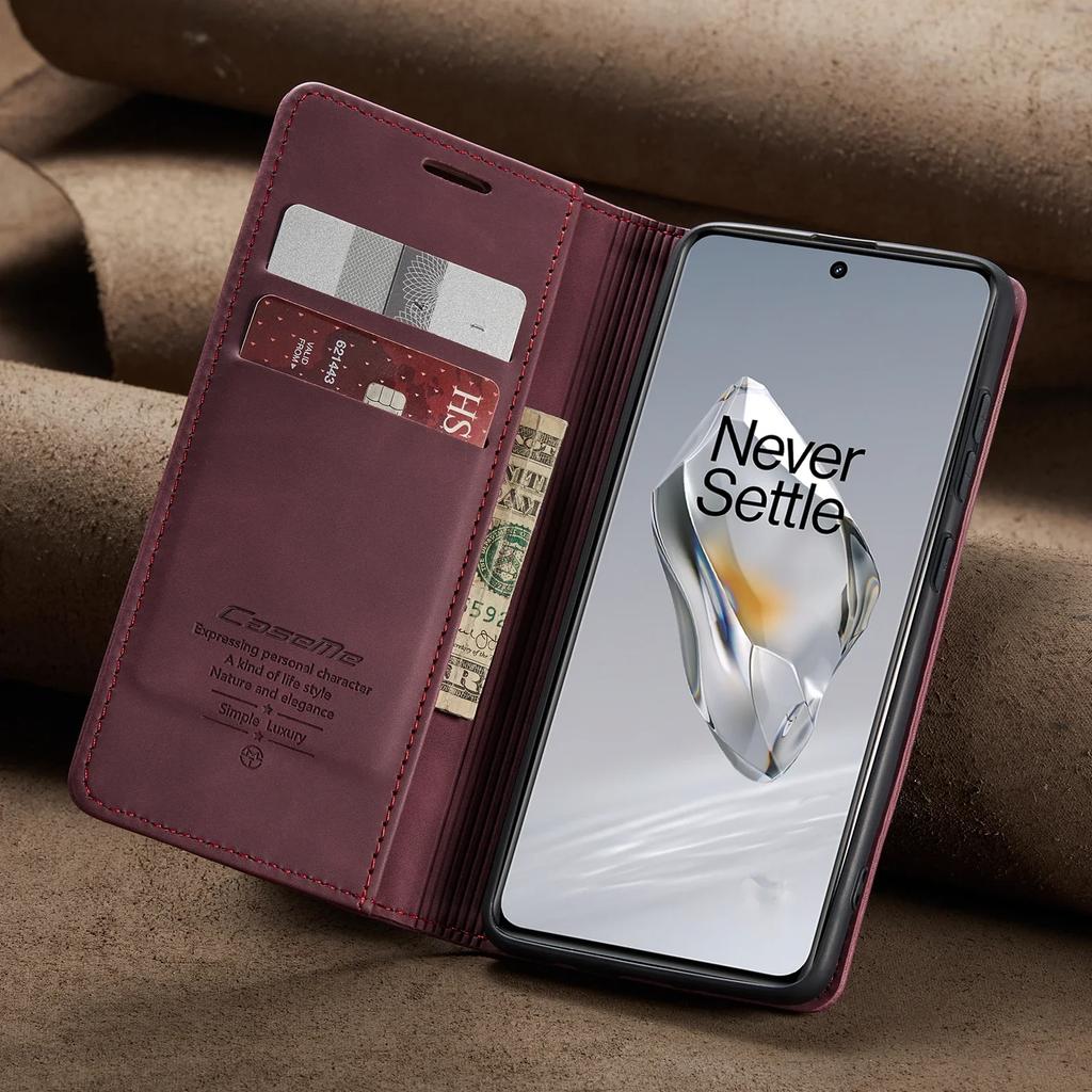 CaseMe Retro Matte Leather Phone Case for OnePlus 13 OnePlus13 12 11 5G Shockproof Anti-fall Flip Wallet Stand Card Cover