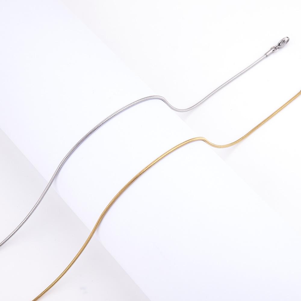 Круглая змеиная цепочка из нержавеющей стали, цепочка в виде змеиной кости, пружинное ожерелье из титановой стали, простая персонализированная ключичная цепочка