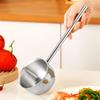 Маленький горшок из нержавеющей стали для наливания масла, бытовой специальный инструмент с маленькой ложкой для горячего масла, кухонный горшок для наливания масла, отжима и нагрева масла.