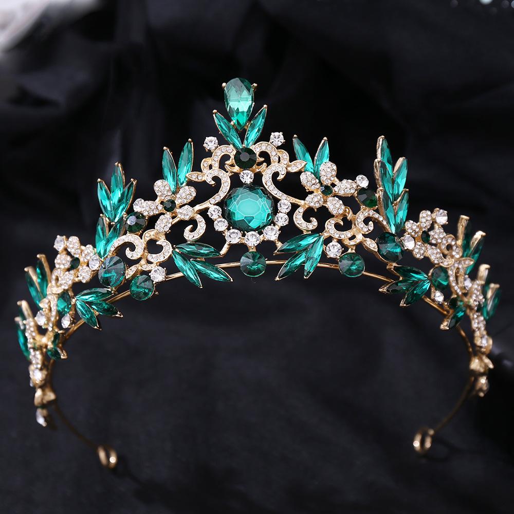 Diamond Popular Rhinestone Headband, Luxury Baroque Crystal Leaf Wedding Bridal Crown