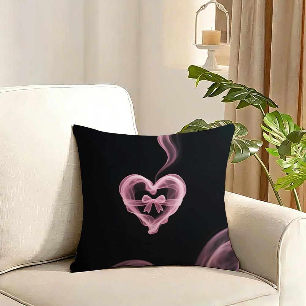 Valentines Day decoration Cushion Cover Reversible Plush Pillow Cover Soft Fluffy Home Decor for Sofa Bedroom
