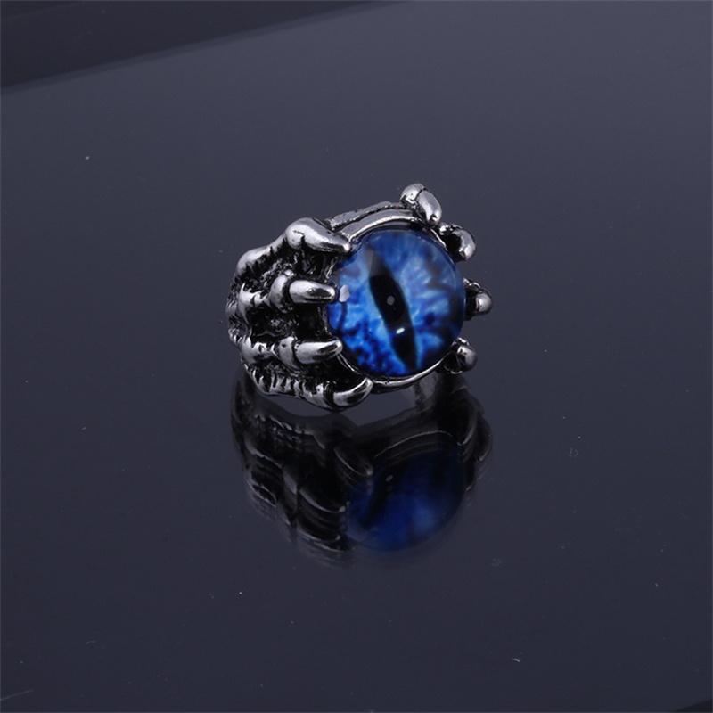 Gothic Colorful Evil Eye Rings For Men Women Personality Demon Claws Ring Punk Fashion Male Ring Jewelry Club Accessories Gifts
