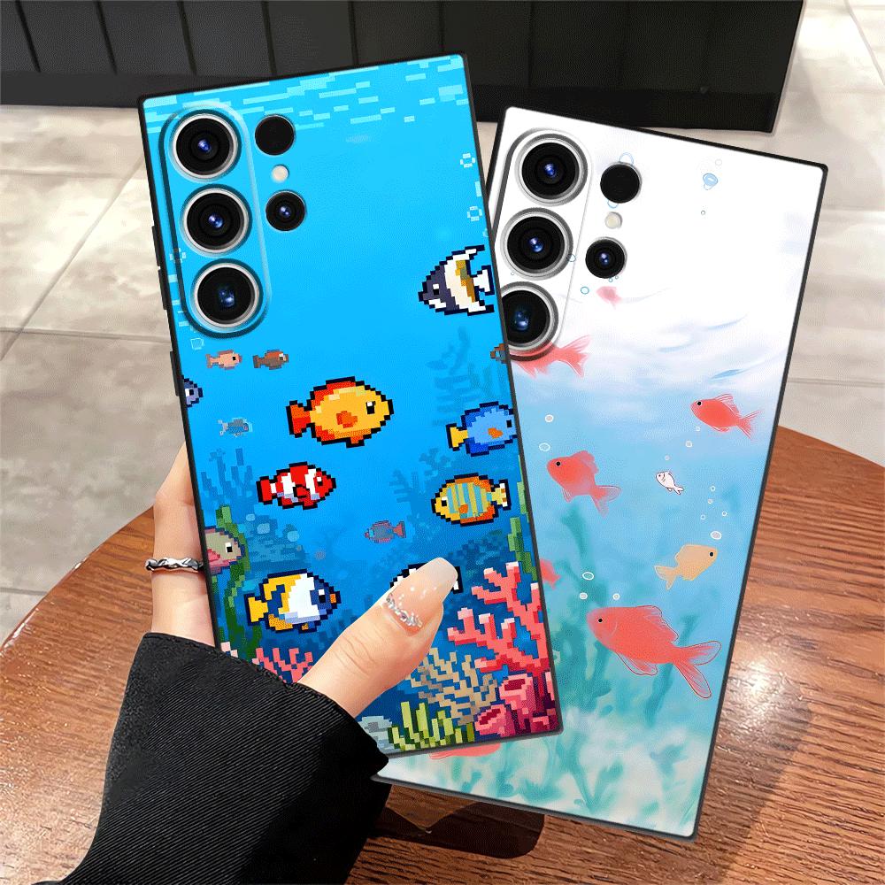 Мультяшная Милая Рыбка Чехол для Телефона для Samsung Galaxy S26 Ultra Note 20 8 9 10 S25 Plus S10 S9 S20 Ultra S23 S21 FE S24