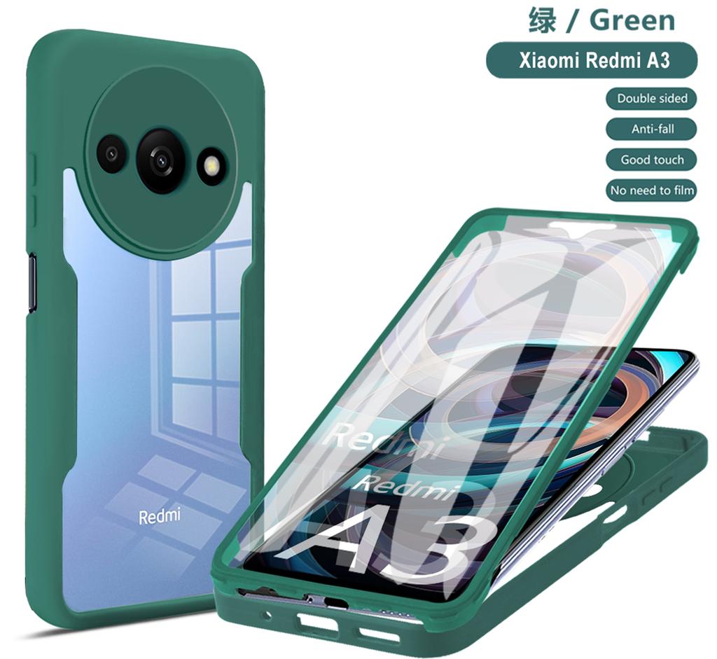 Для Redmi A3 Xiaomi 360 Чехол для телефона Полная защита Протектор экрана Защита объектива камеры Бампер Чехол Funda