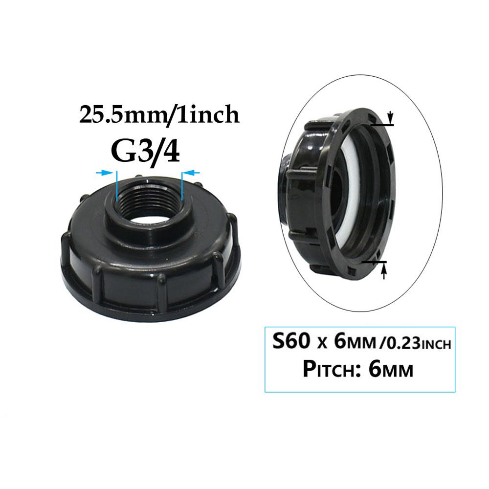 Адаптер для бака IBC S60 x 1/2" 3/4' 1" 1,5 2" 63/75/80/100 мм резьбовое соединение Ton Barrel Connect 1000 литровое соединение для бака IBC