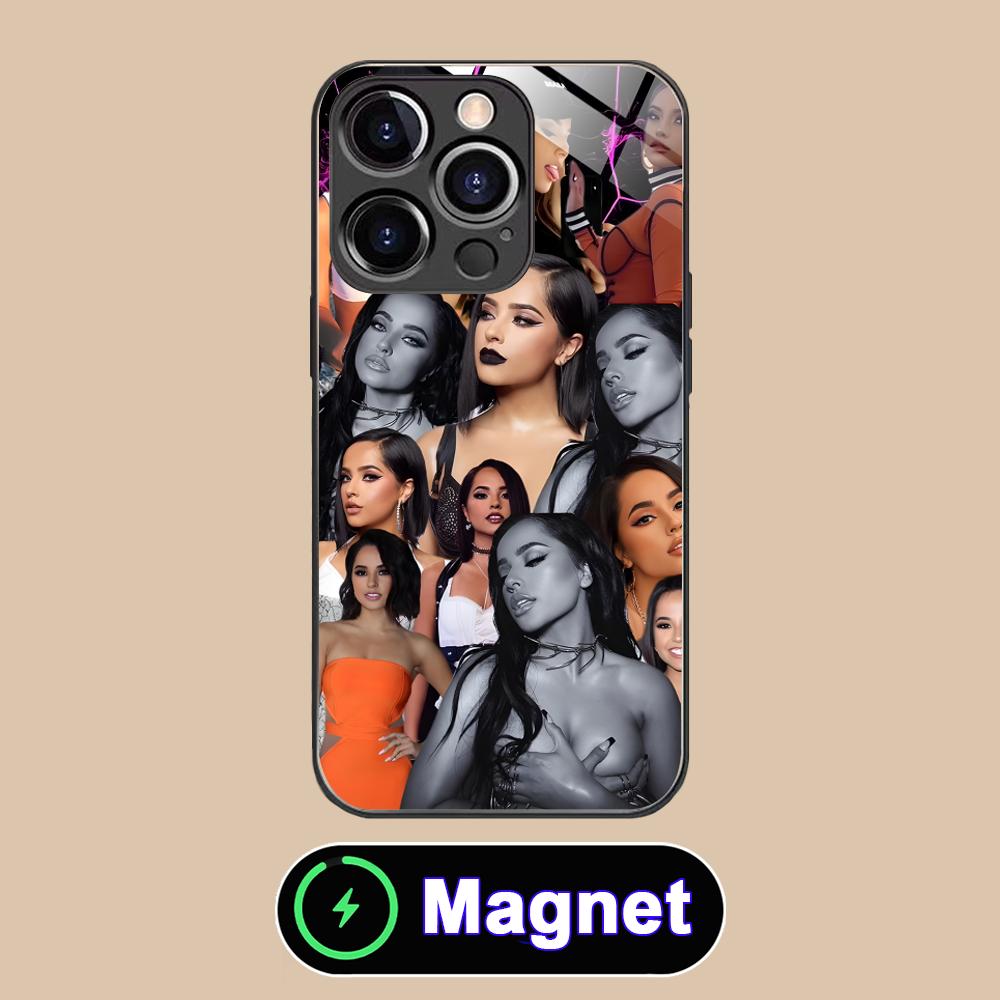 Модный чехол Becky G из стекла MagSafe для мобильного телефона iPhone 17 16 15 14 13 12 11 Air Pro Max Plus Mini Цветная накладка