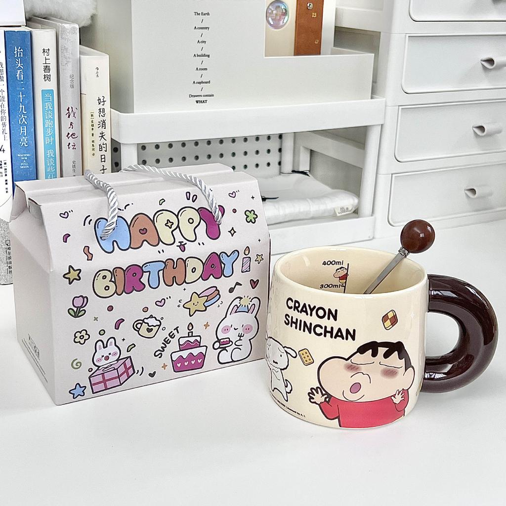 Керамическая кружка Crayon Xiaoxin для мальчиков и девочек, подарок на день рождения, парная кружка, для девушки, практичный сувенир, подарочная коробка