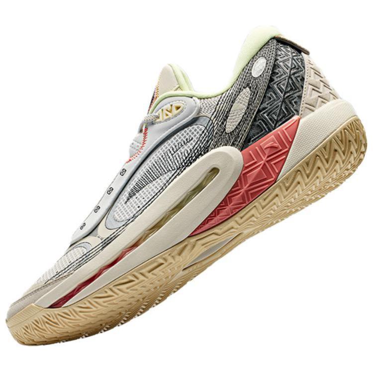 Anta Кроссовки для баскетбола Shock Wave 6, нескользящие, износостойкие, легкие, низкие, мужские, бежево-серые, 112441106Q-1