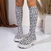 Fashion Chunky Platform Knee High Boots Women Autumn Winter Fashion Elastic Knit Socks Boots Woman Thick Sole High Tube Long Botas Mujer