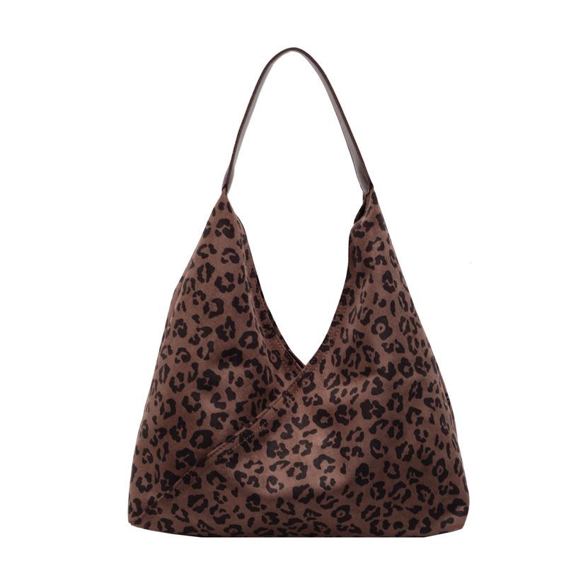 Stylish Leopard Print Tote Bag For Women Large Capacity Chic Retro Shoulder Bag