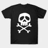 Men Black Print T-shirt Captain Harlock Jolly Roger No-Cut Transfer Paper Print Cotton Tshirt
