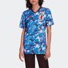 Adidas Футболка с коротким рукавом и V-образным вырезом Japan Home Fan Tie-Dye, женская, синяя ED7364