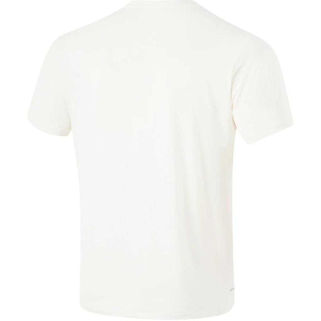 Li Ning Fitness Series Logo Letter Round Neck Comfortable Breathable Short Sleeve T-Shirt Men Tops Off-White ATSU021-2