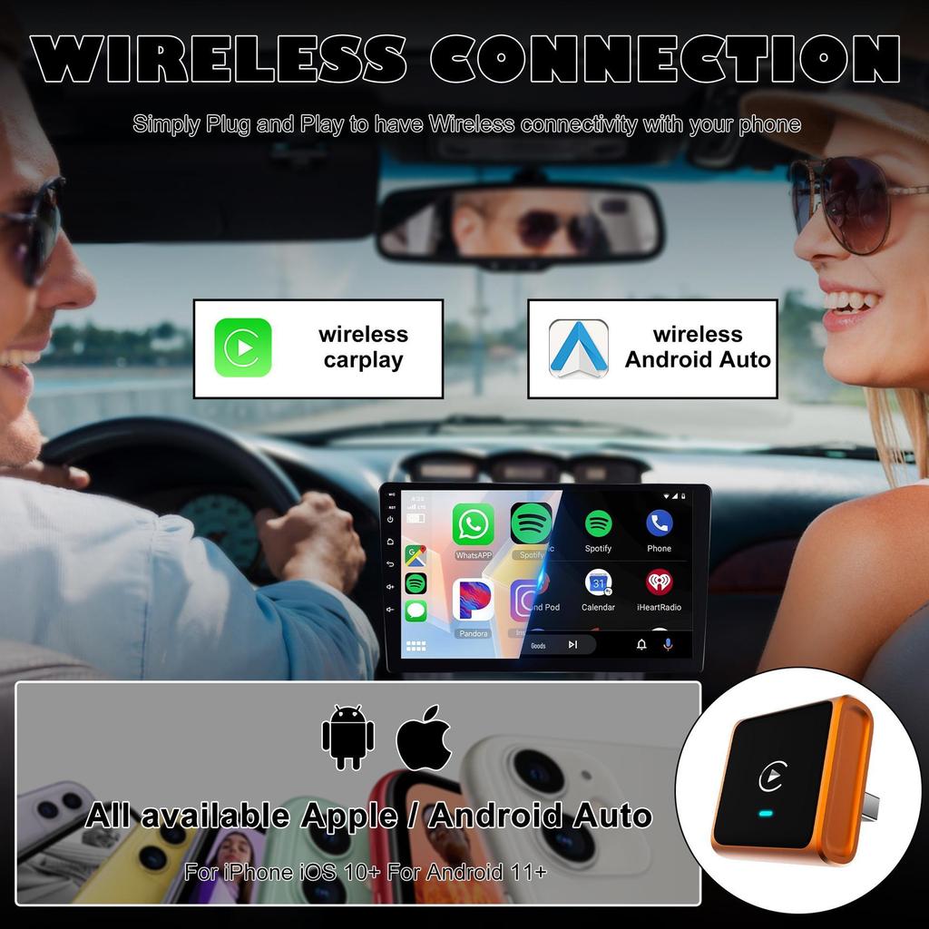 CP027-2 Проводной-беспроводной адаптер CarPlay: Настраиваемая коробка межсоединений автомобиля