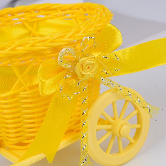 Bicycle Artificial Woven Flower Basket Tricycle Planter Large Capacity Multi-Function Decorative Nostalgic Plant Rack Flower Stand