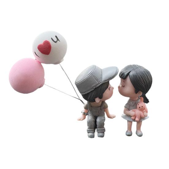 Украшения для автомобиля Милые мультяшные фигурки парочек Фигурки воздушные шары Украшения для салона автомобиля Приборная панель