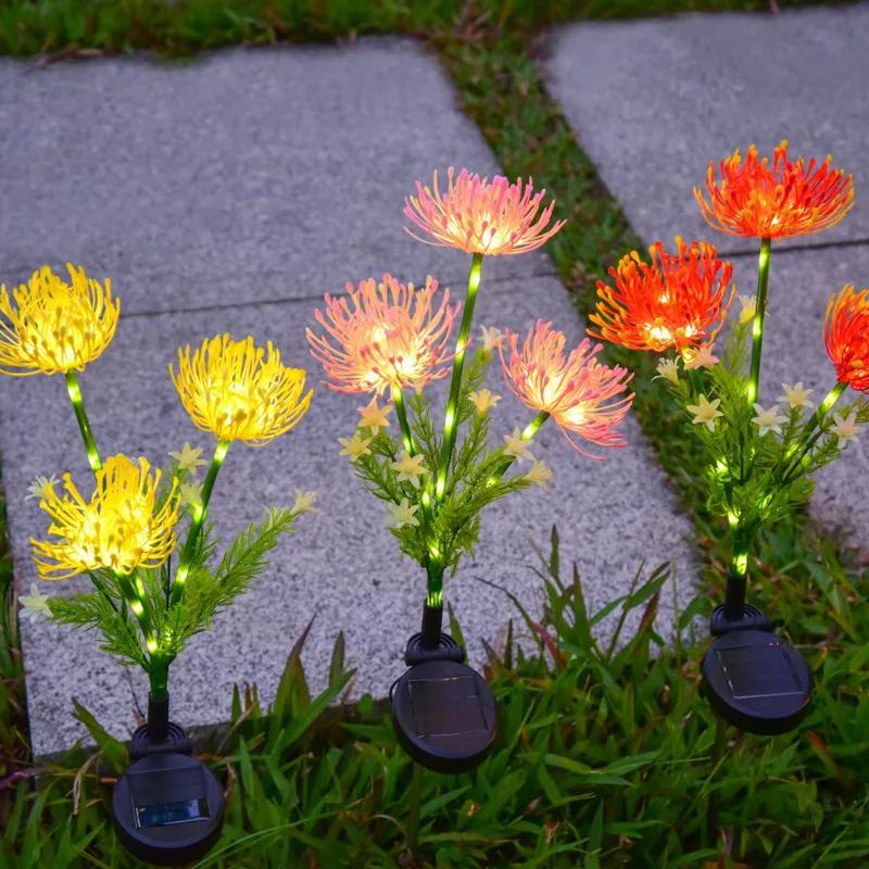 Солнечные садовые светильники, солнечные светильники для цветов со светящимися цветочными стеблями, солнечные светильники для улицы, для украшения сада и двора, подарок
