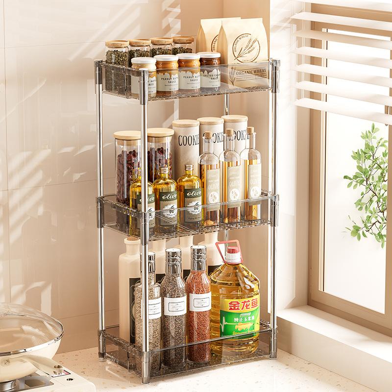 Кухонная стойка для хранения 2/3 слоя, коробка для хранения косметики, специй, закусок, многофункциональная выдвижная полка для хранения дома
